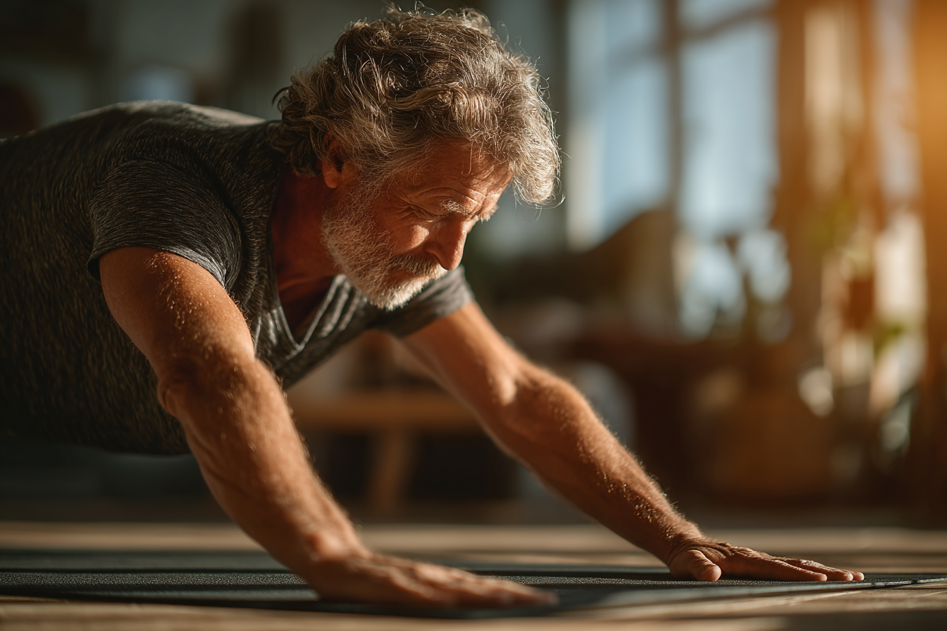 Група людей старшого віку займається творчими вправами в затишній студії